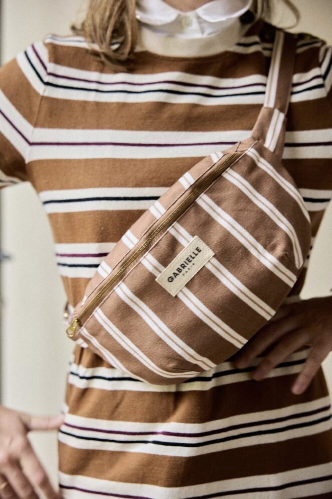 Sac Banane Rayures Noisette