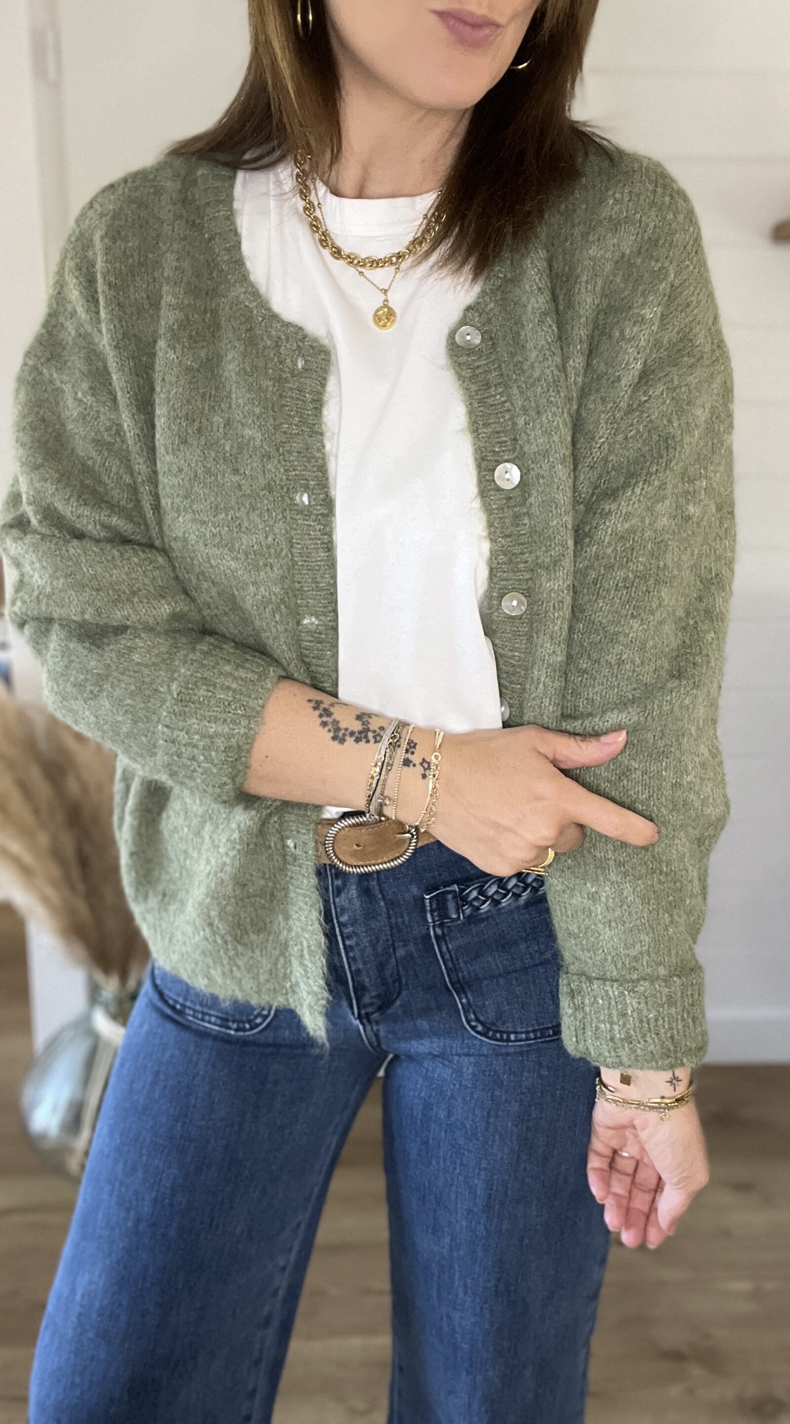 Gilet Iris Vert Olive – Image 2