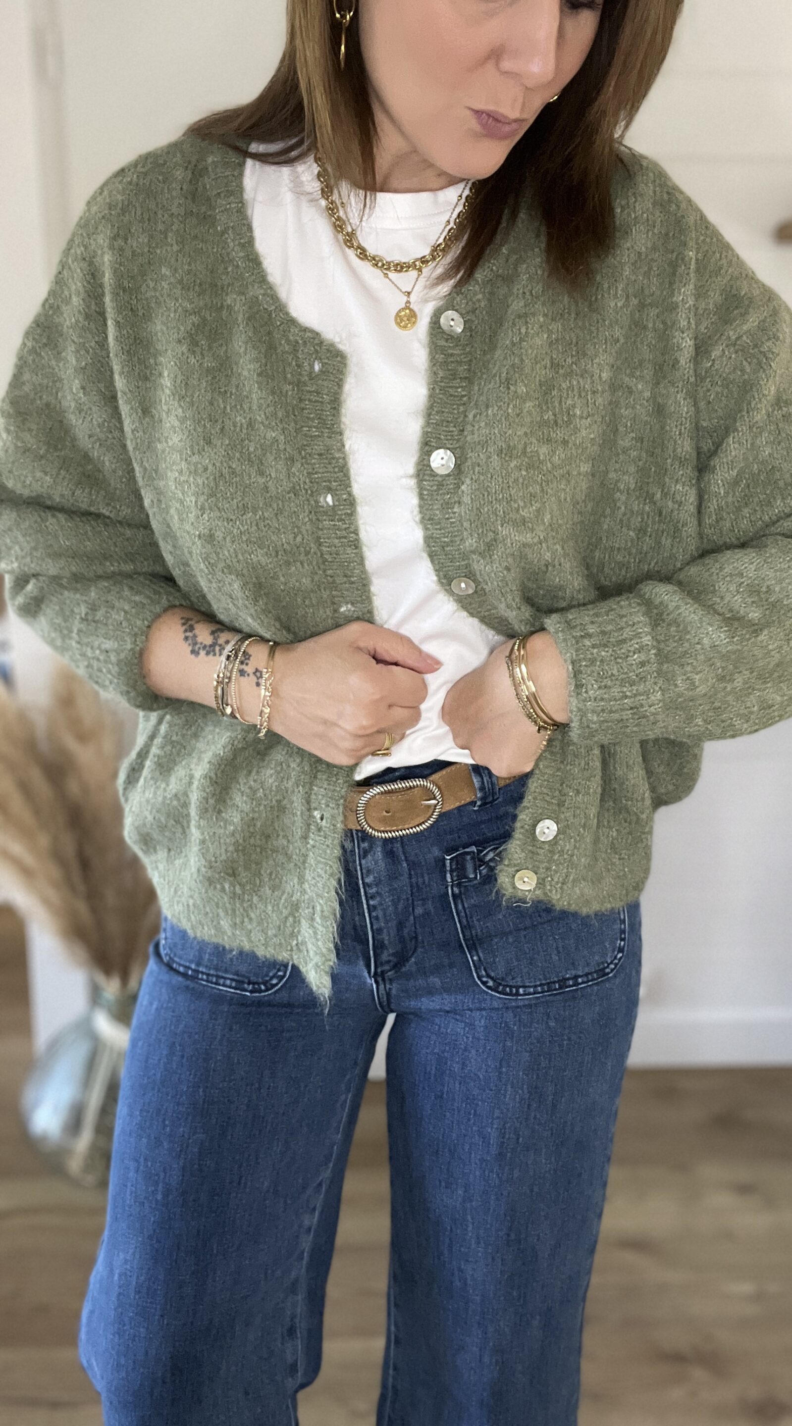 Gilet Iris Vert Olive – Image 3